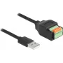 Cabo USB 2.0 DeLOCK ficha Type-A para adaptador de barra de terminais 15 cm