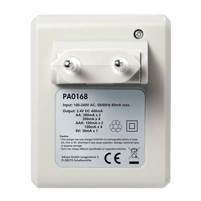Carregador de pilhas para Ni-MH / Ni-Cd AA / AAA / 9V