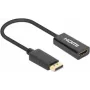 Adaptador ativo Manhattan DisplayPort 1.2 para HDMI, 4K@60Hz, 15cm, macho para fêmea, DP com bloqueio, preto, não bidirecional, três anos de garantia, equivalente a DP2HD4K60S