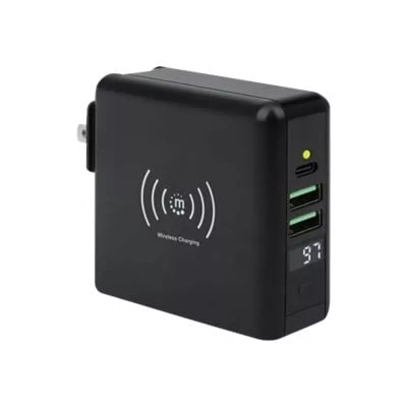 Carregador de parede de viagem e powerbank Manhattan 4-em-1