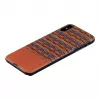 Capa para telemóvel man and wood para iPhone X/XS — padrão xadrez castanho com detalhes pretos