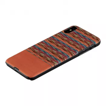 Capa para telemóvel man and wood para iPhone X/XS — padrão xadrez castanho com detalhes pretos