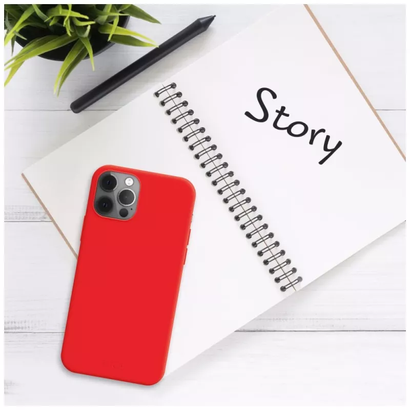 Tampa traseira para telemóvel FIXED para Apple iPhone 16e, Borracha, vermelho, capa protetora fina