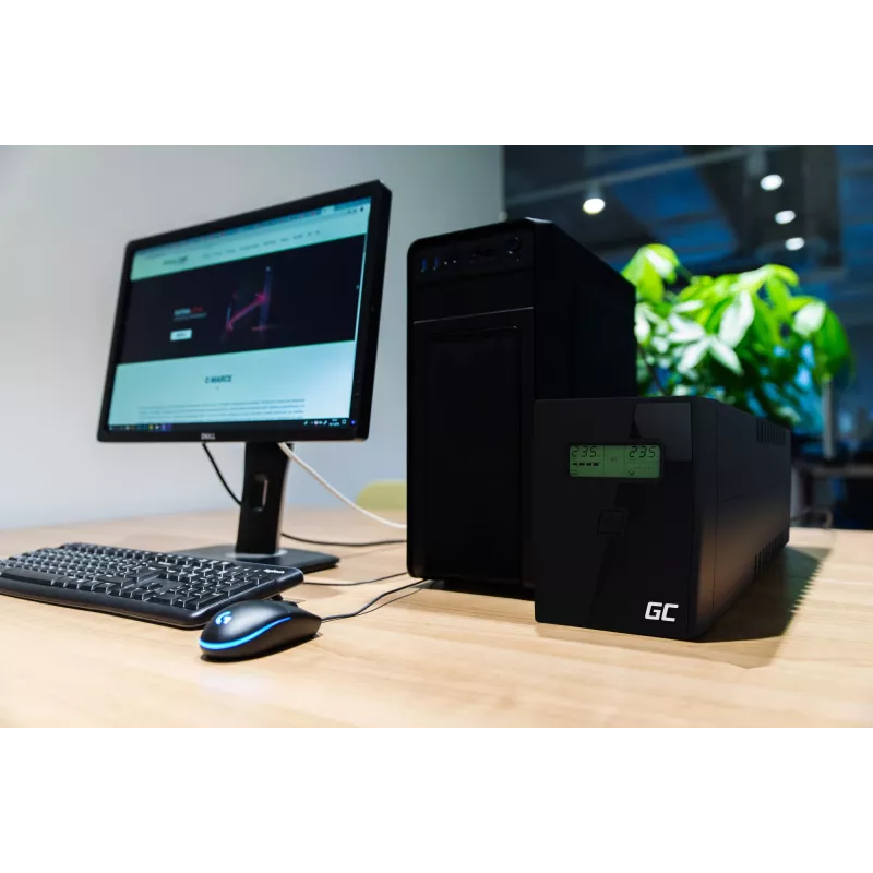 UPS Green Cell UPS01LCD fonte de alimentação ininterrupta Line-Interactive 0,6 kVA 360 W 2 tomadas