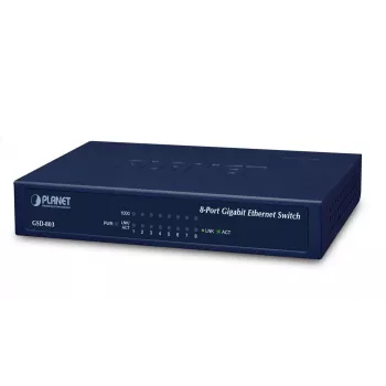 Switch 8 portas 10/100/1000Mbit/s Gigabit Ethernet – fonte de alimentação externa