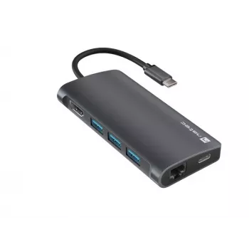 Docking station NATEC NMP-2162 USB 3.2 Gen 1 Type-C cinzento com fios