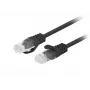 Cabo de patch de rede LANBERG Cat 6 U/UTP 0,5 m, condutor CCA, 24 AWG, preto, macho-macho, pack de 10