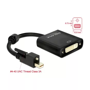 Adaptador de cabo de vídeo DeLOCK 62639 Mini DisplayPort para DVI-I 0,25 m preto