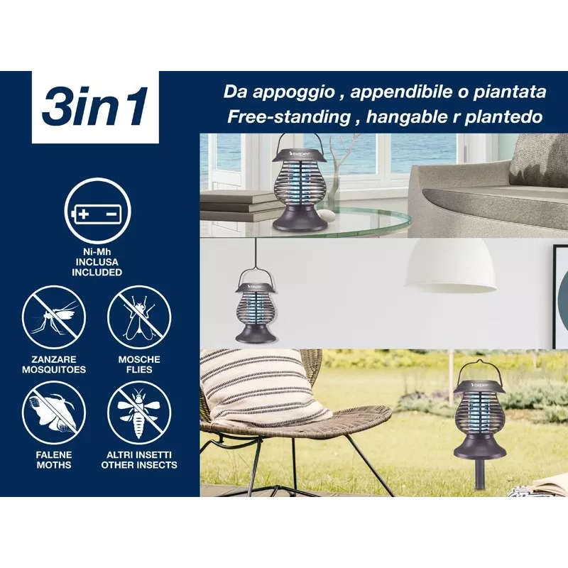 Beper P206ZAN111 lanterna solar mata-insetos, lâmpada UV-A