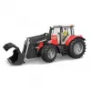Trator de brinquedo BRUDER Massey Ferguson 7624 com pá frontal, vermelho, para crianças a partir dos 3 anos