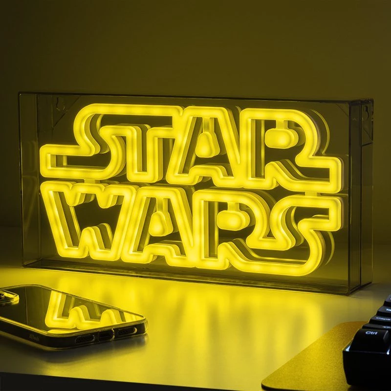 Luz de néon LED Paladone Star Wars design PP13123SW — letreiro LED decorativo para parede ou prateleira