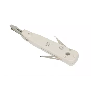 Ferramenta de inserção Krone Extralink NT-T002, lâmina em aço temperado, cabo em plástico, função de bloqueio, cinzento/branco