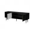 Móvel de TV Cama Meble MOUNTAIN 154x40x55 cm – tampo em aglomerado revestido, preto e dourado