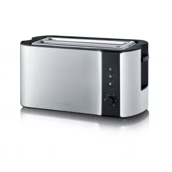 Torradeira automática de fenda longa AT 2590 (aço inoxidável/preto, 1.400 Watt, para 4 fatias de pão)