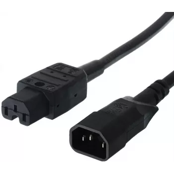 Cabo de alimentação ficha IEC320 C14 - conector fêmea IEC320 C15, preto, 1,0 m (356.1260)