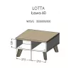 Mesa de centro Cama LOTTA 60 branco/carvalho Sonoma