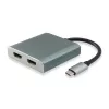 Equip 133464 adaptador MST USB-C para 2x HDMI (fêmea), USB 3.2 Gen 1, 4096x2160 @30 Hz, 15 cm