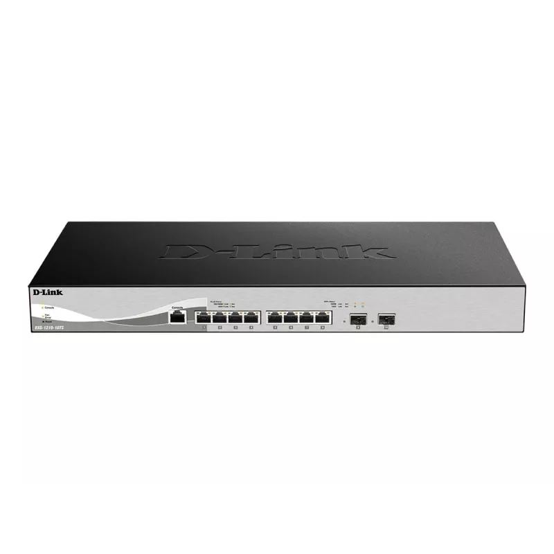 D-Link DXS-1210-10TS Managed L2/L3 10G Ethernet (100/1000/10000) 1U preto, prateado