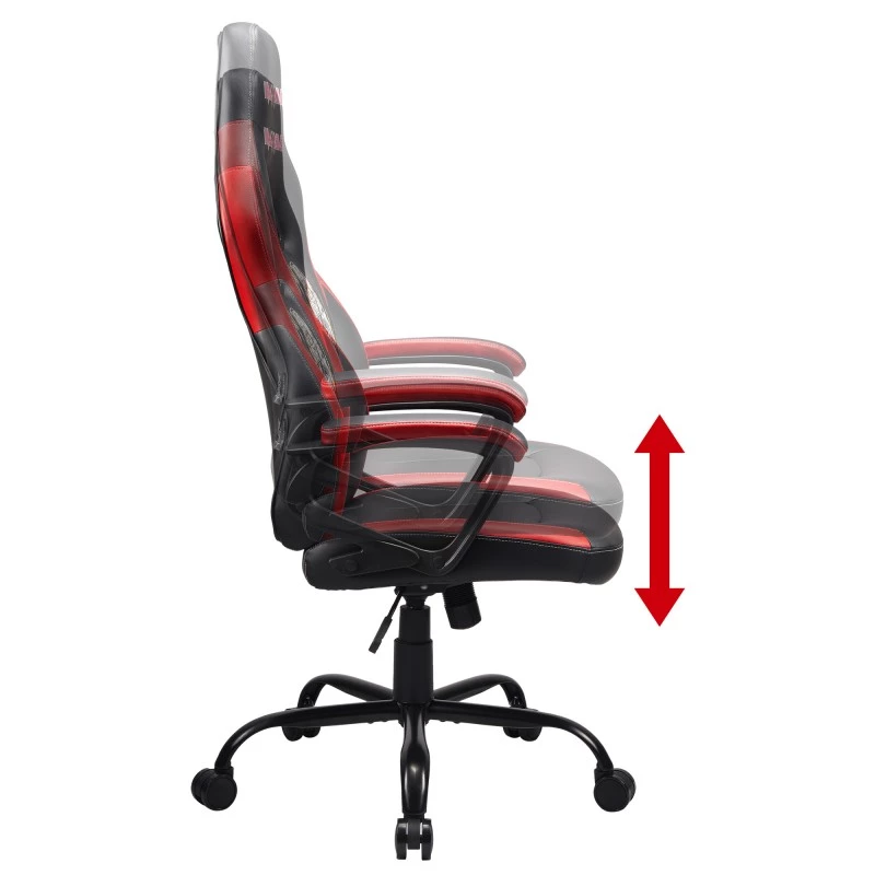 Cadeira de escritório Subsonic SA5642-IM1 assento acolchoado encosto acolchoado preto vermelho