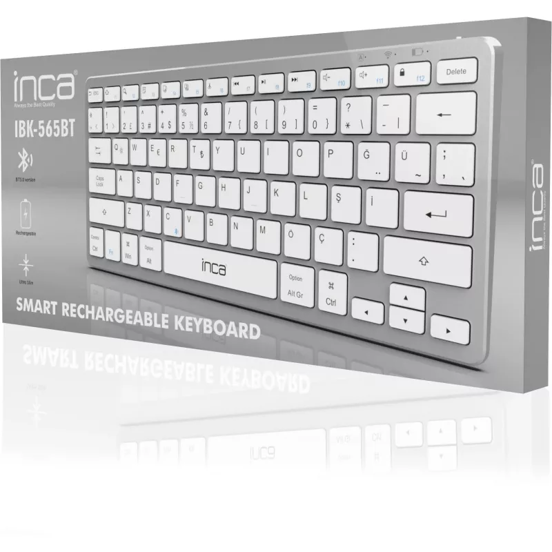 Teclado INCA IBK-565BT BT 5.0, Smart, bateria 150Std, 8-10m prateado