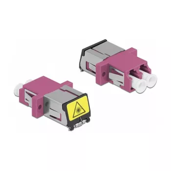 Acoplador de fibra ótica DeLOCK 86901 LC duplex fêmea para LC duplex fêmea multimodo violeta