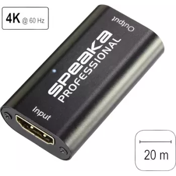 Amplificador áudio/vídeo SpeaKa Professional SP-6706948 repetidor AV preto (SP-6706948)