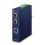 Conversor de meios de rede PLANET IGT-1205AT — Gigabit SFP 2 fibras, 1x RJ-45, 10/100/1000 Mbit/s, 12–48V, calha DIN, IP30