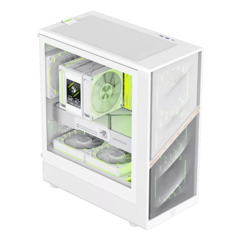 Caixa Gamemax | AERIS 330 MW | branco | Mini-Tower | fonte de alimentação não incluída