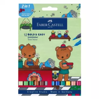 Conjunto de marcadores Faber-Castell 164815 — 12 unidades, marcadores multicolor, fabricado na Alemanha