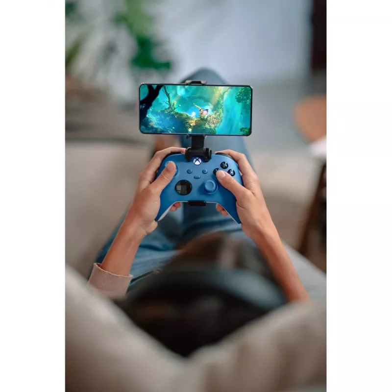 Comando sem fios Microsoft Xbox azul e branco Bluetooth/USB gamepad analógico/digital Android, PC, Xbox One, Xbox One S, Xbox One X, Xbox Series S, Xbox Series X, iOS