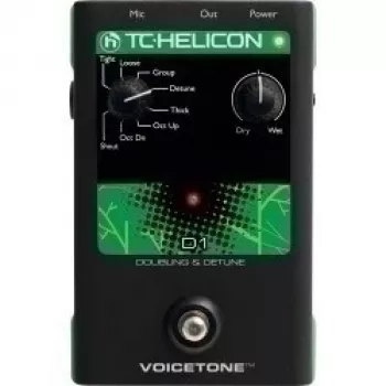 Processador de efeitos vocais TC-Helicon VoiceTone D1 Dubler Detuner — correção de afinação e efeitos de detune
