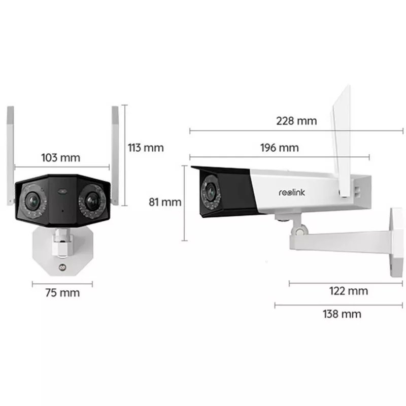 Reolink Duo Series W730 - Câmara Wi-Fi exterior 4K, lente dupla, vista panorâmica de 180°, deteção de pessoas/veículos/animais