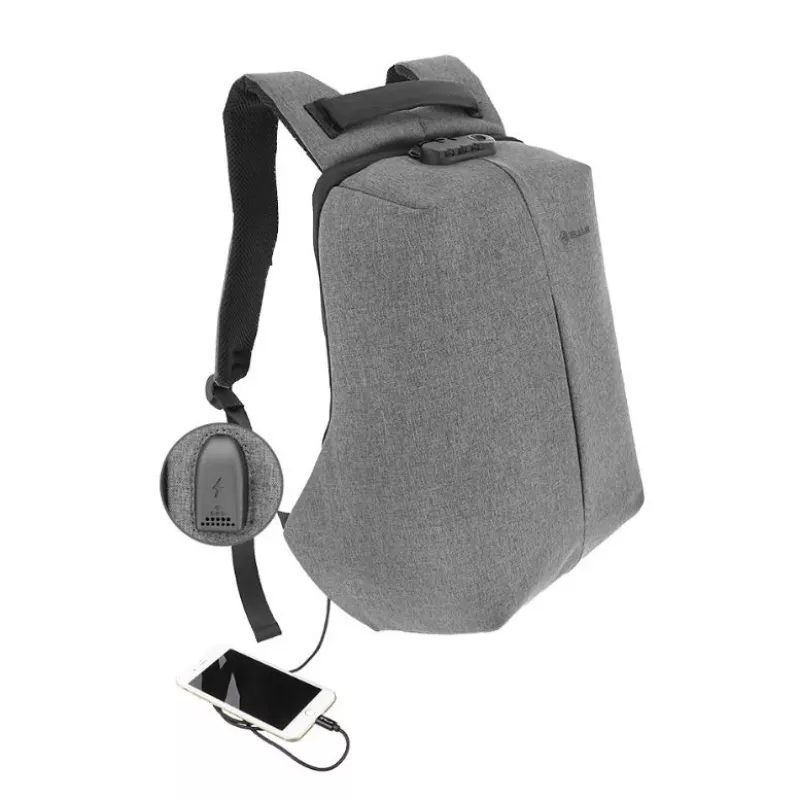 Mochila para portátil Tellur 15.6 Antitheft V2 com porta USB, cinzento