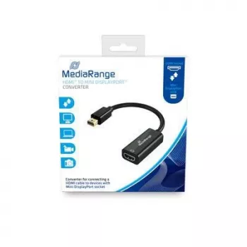 Adaptador de cabo de vídeo MediaRange MRCS176 0,15 m Mini DisplayPort HDMI preto