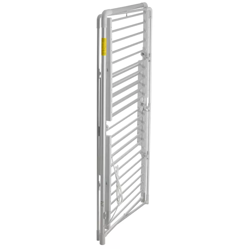 Estendal elétrico dobrável Adler AD 7829 — 300 W, 148×52×90 cm, branco, autónomo