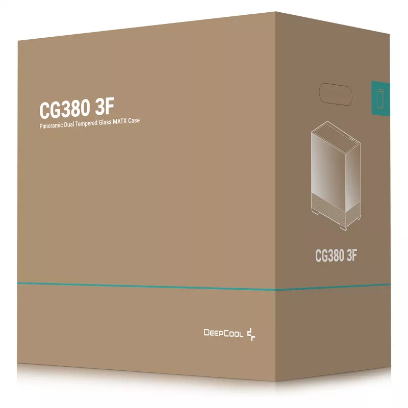 Caixa PC Midi Tower DeepCool CG380 3F – preto, 235×437×451 mm, suporta 2x120 mm ventoinhas laterais + 1x120 mm traseira, fonte de alimentação em baixo, HDD 2,5 polegadas/3,5 polegadas