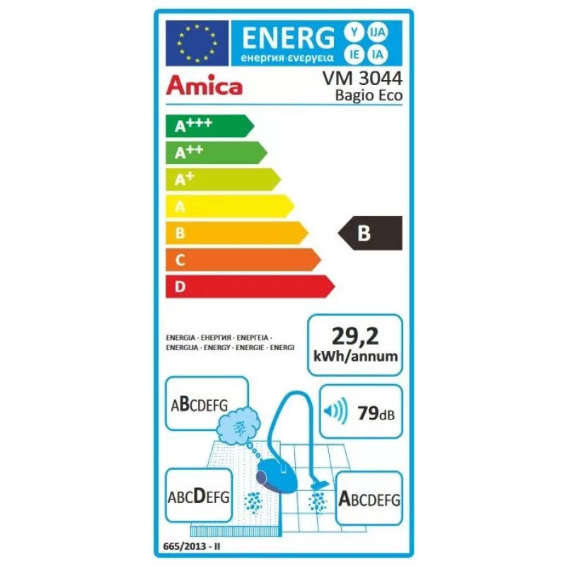 Aspirador sem saco Amica Bagio Eco VM 3044
