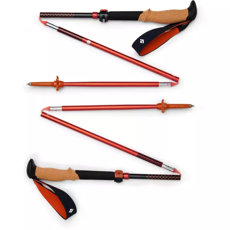 Bastões de trekking Pursuit FLZ M/L, equipamento de fitness preto/vermelho, 1 par, 125-140 cm
