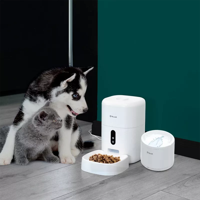 Bebedouro para animais Tellur TLL331471 2L branco – bebedouro automático de 2 litros para gatos e cães pequenos