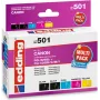 edding tinte EDD-501 2x preto, ciano, magenta, amarelo compatível com Canon PGI-525 BK,