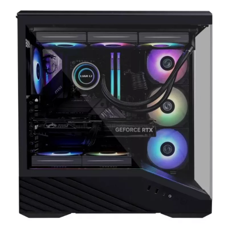 Lian Li Vector V100 G99.V100RX.00 caixa de PC Midi Tower, ATX, RGB, vidro temperado, preta
