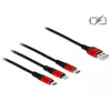 DeLOCK - Cabo apenas para carregamento - Lightning / USB - USB (M) para Micro-USB Type B, Lightning, USB-C (M) - 1,0 m - Blindado - Preto (85892)