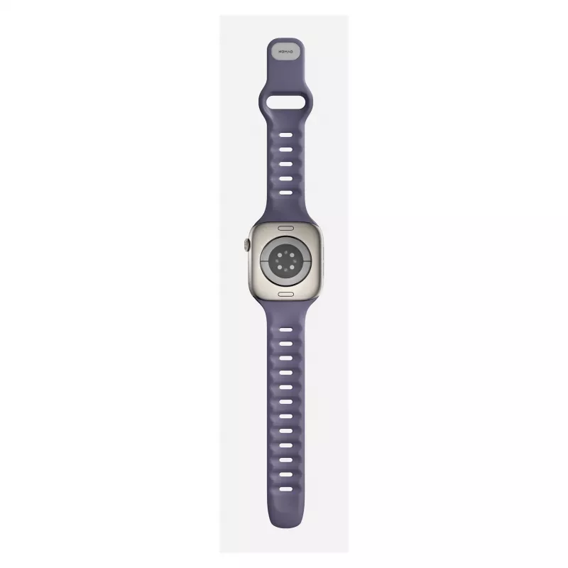 Pulseira Nomad Tempo Band lilás de borracha, compatível com smartwatch, 18 mm de largura, pulso 135–175 mm