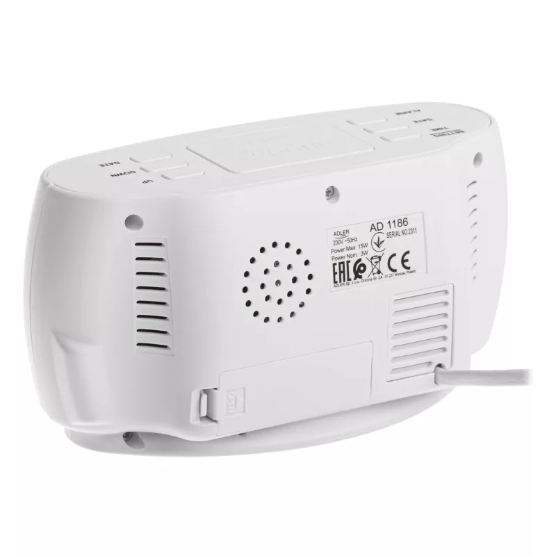 Adler AD 1186W despertador digital preto, branco