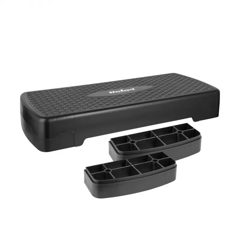 Step de fitness Rebel Active 2 níveis, polipropileno, superfície antiderrapante, 680×280 mm, altura regulável