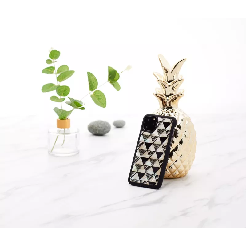 Capa para telemóvel iKins para iPhone 11 Pro – design de pirâmides preto