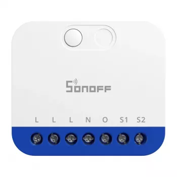 Controlador dimmer mini Wi-Fi inteligente Sonoff MINI‑DIM — módulo compacto de encastrar para regular LED/luz, compatível com Matter