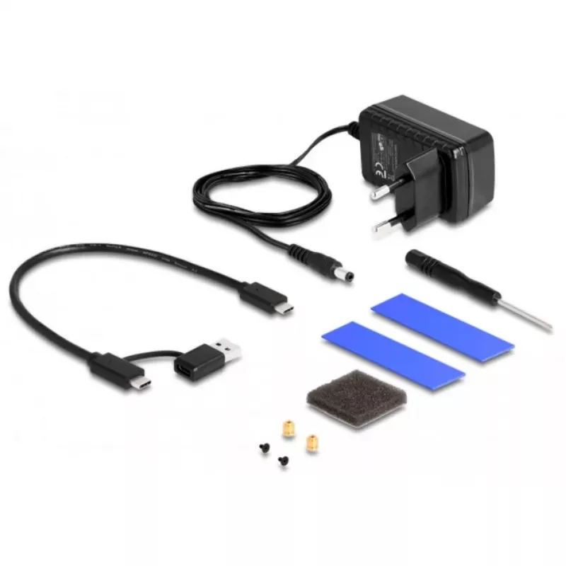Caixa para HDD/SSD DeLOCK 42020 preta 2,5 polegadas USB Type-C 10 Gbit/s