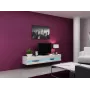 Suporte de TV cama meble VIGO NEW 30/180/40, tampo branco brilhante, aglomerado, 1800×400×300 mm