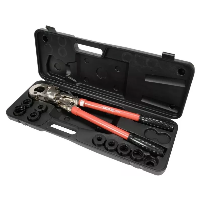 Yato PEX-AL-PEX alicate de cravar manual com conjunto de 8 mandíbulas